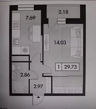 1-к кв. Рязанская область, Рязанский муниципальный округ, с. Дядьково ...
