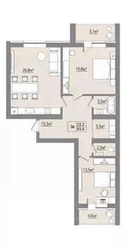 2-к кв. Воронежская область, Рамонский район, с. Ямное ул. Багратиона, ...