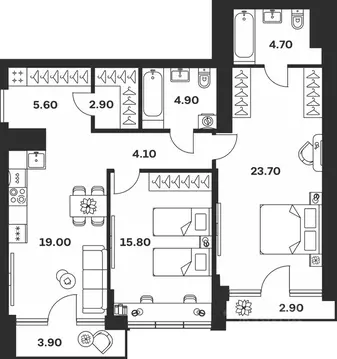 2-к кв. Тульская область, Тула ул. Фридриха Энгельса, 62 (87.5 м)