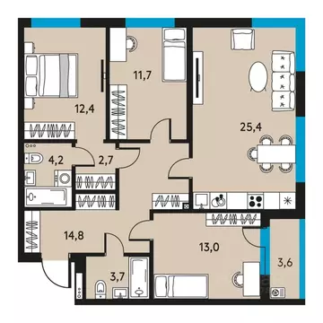 4-к кв. Пермский край, Пермь ул. Пушкина, 91 (89.7 м)