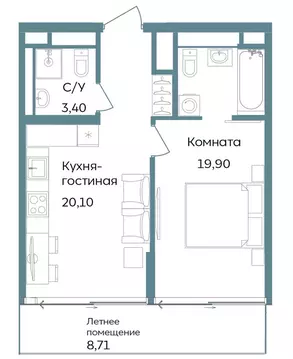 2-комнатная квартира: Республика Крым, Саки, курортный кластер Темпо ...