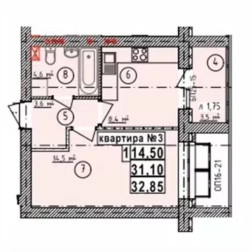 1-к кв. Липецкая область, Усмань Северо-Восточный мкр,  (32.85 м)