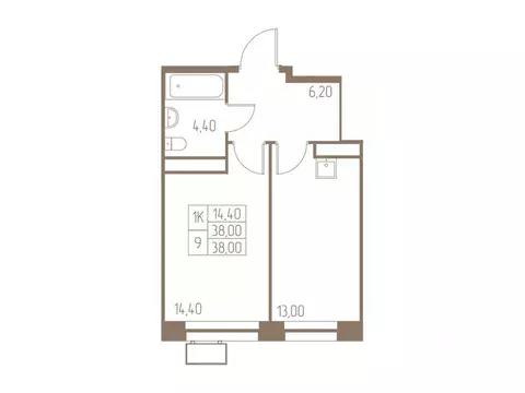 1-к кв. Московская область, Пушкино Фабрикант жилой комплекс, 1 (38.0 ...