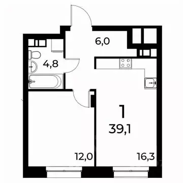 1-к кв. Нижегородская область, Нижний Новгород Березовский мкр,  (39.1 ...