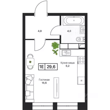 Студия Московская область, Пушкино Пушкино Град жилой комплекс (29.3 ...