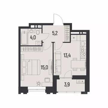 1-к кв. Пермский край, Пермь Ераничи мкр,  (39.7 м)