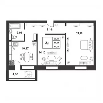 2-к кв. Новгородская область, Великий Новгород ул. Якова Павлова, 15 ...