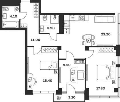 3-к кв. Тульская область, Тула ул. Фридриха Энгельса, 62 (88.0 м)