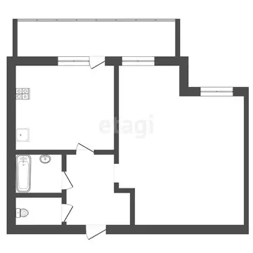 1-комнатная квартира: Тюмень, микрорайон Мыс, улица Малиновского, 6 ...