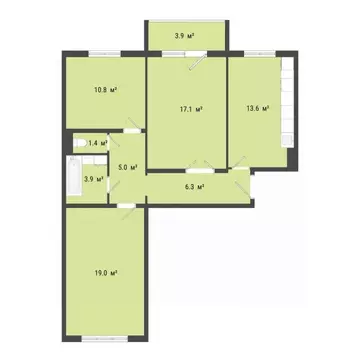 3-к кв. Омская область, Омск Заозерный мкр, ул. Сергея Тюленина, 6 ...