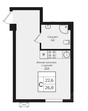 Студия Краснодарский край, Краснодар Европа-Сити жилой комплекс, ...