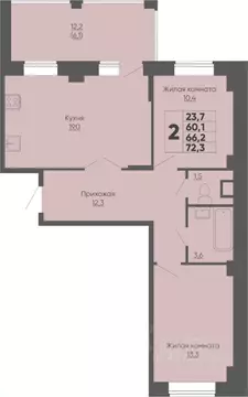 2-к кв. Чувашия, Чебоксары ул. Академика РАН Х.М. Миначева, 14 (66.2 ...