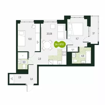 3-к кв. Забайкальский край, Чита Каштакский мкр,  (67.0 м)