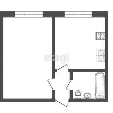 1-к кв. Тюменская область, Тюмень Олимпийская ул., 8 (34.4 м)