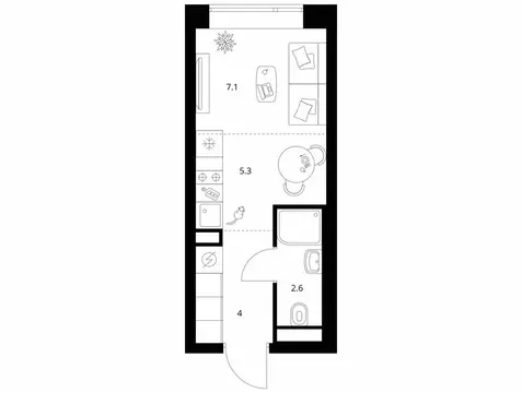 Квартира-студия: Москва, Амурская улица, 2Ак1 (19 м)