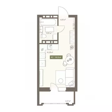 Студия Кемеровская область, Кемерово Московский просп., 23А (26.12 м)