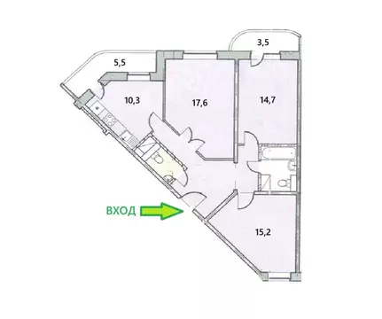 3-комнатная квартира: Марушкино, Северная улица, 21к1 (85.2 м)