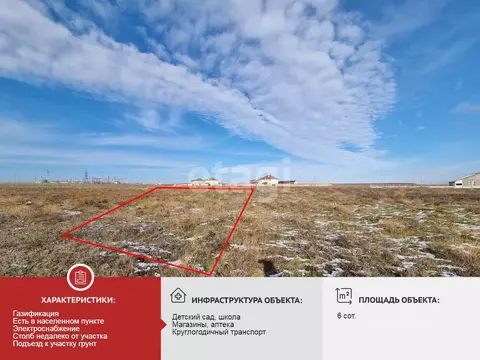 Участок в Крым, Черноморский район, Медведевское с/пос, с. Медведево  ...