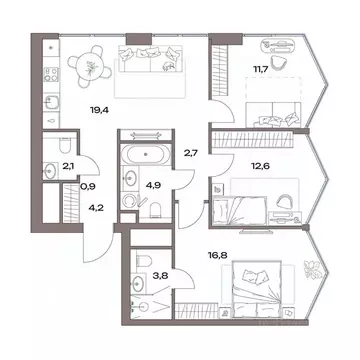 3-к кв. Москва Северный ао, Восточное Дегунино р-н, Акценты жилой ...