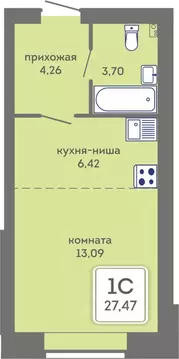 Студия Пермский край, Пермь Кировоградская ул., 28 (27.47 м)