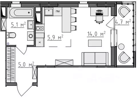 Студия Владимирская область, Владимир Сновицы-Веризино мкр,  (32.45 м)