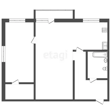 1-комнатная квартира: Тюмень, проезд Геологоразведчиков, 21 (42.3 м)