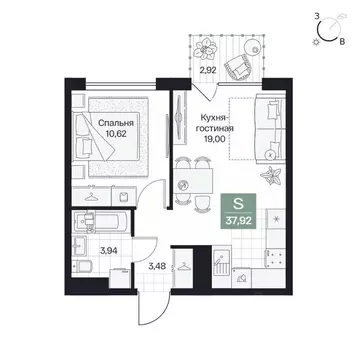 1-к кв. Волгоградская область, Волгоград просп. Имени В.И. Ленина, 59Г ...