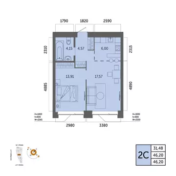 2-к кв. Башкортостан, Уфа Зеленая Роща жилрайон, Урбаника жилой ...