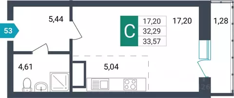 Студия Забайкальский край, Чита ул. Бабушкина, 42Б (35.75 м)