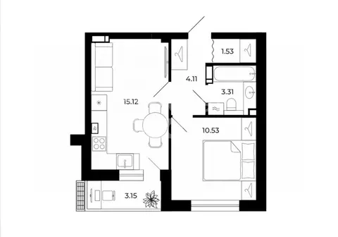 1-комнатная квартира: Липецк, Коммунистическая улица (38.28 м)
