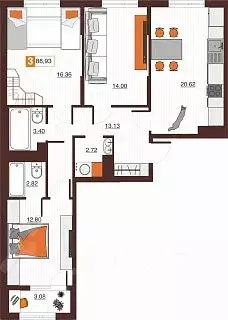 3-к кв. Оренбургская область, Оренбург Северный жилрайон, Фамильные ...
