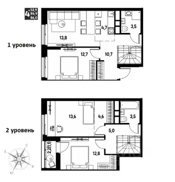 Студия Пермский край, д. Кондратово просп. Дягилева, 2 (86.0 м)