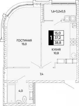 1-к кв. Ростовская область, Ростов-на-Дону Левобережная ул., 6/6с8 ...