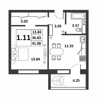 1-к кв. Новгородская область, Великий Новгород ул. Якова Павлова, 15 ...