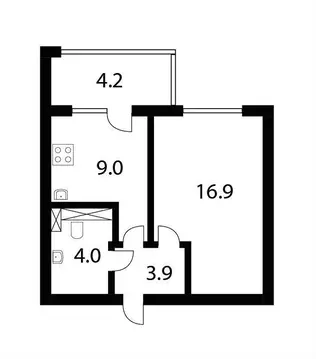 1-к кв. Санкт-Петербург ул. Адмирала Трибуца, 7 (34.0 м)
