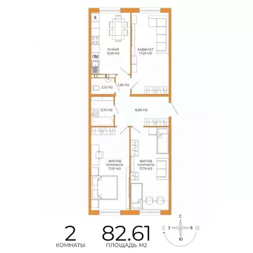 2-к кв. Пензенская область, Пенза ул. Яшиной, 14 (82.61 м)