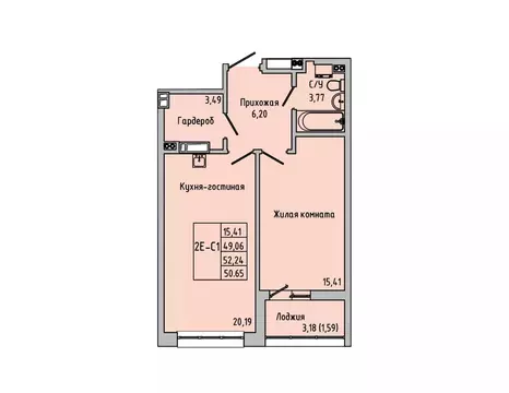 2-к кв. Ростовская область, Батайск ул. Луначарского, 180А (50.65 м)