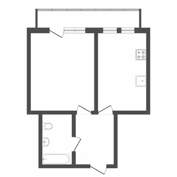 1-комнатная квартира: Тюмень, улица Пермякова, 75 (42.6 м)