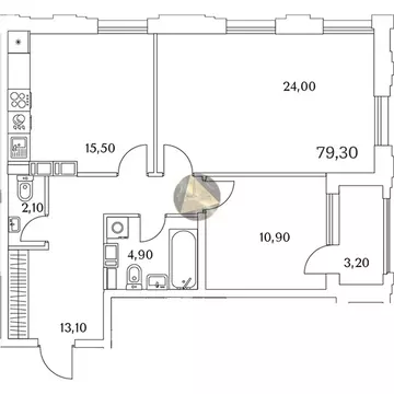 2-комнатная квартира: Санкт-Петербург, Планерная улица, 99 (79.3 м)
