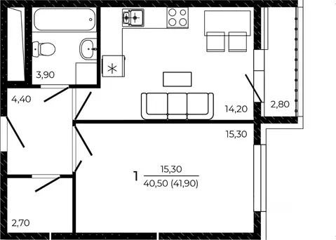 1-к кв. Ростовская область, Ростов-на-Дону Притяжение жилой комплекс ...