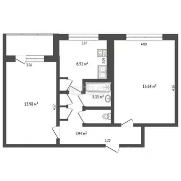 2-к кв. Мордовия, Саранск Гожувская ул., 41 (49.5 м)