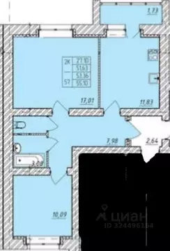 2-к кв. Тамбовская область, Тамбов ул. Имени Павла Строганова, 3Б ...
