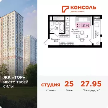Студия Тульская область, Тула Тор жилой комплекс (27.95 м)