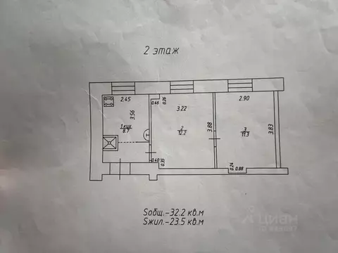 2-к кв. Смоленская область, Смоленск ул. Соболева, 30 (32.2 м)