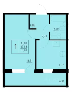 1-к кв. Пермский край, Пермь Домостроительный мкр,  (31.01 м)