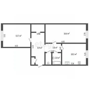 1-к кв. Ямало-Ненецкий АО, Новый Уренгой Юбилейная ул., 1А (59.8 м)