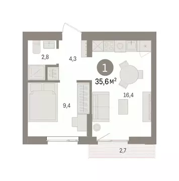 1-к кв. Свердловская область, Екатеринбург Сортировочный жилрайон, ...