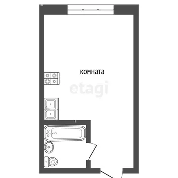 Квартира-студия: Тюмень, улица Бабарынка, 65 (19.4 м)