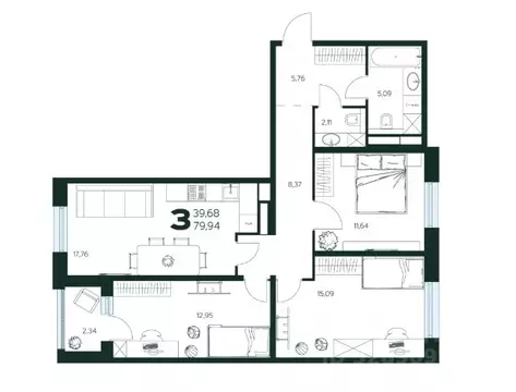 3-к кв. Московская область, Химки Сходня мкр, Первомайская ул., ...