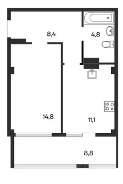 1-к кв. Крым, Бахчисарай ул. Мира, 22 (47.9 м)